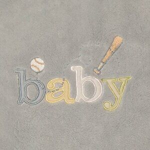 Carter's Baby Baseball Bat Blue Security Lovey Blanket 28" X 36"